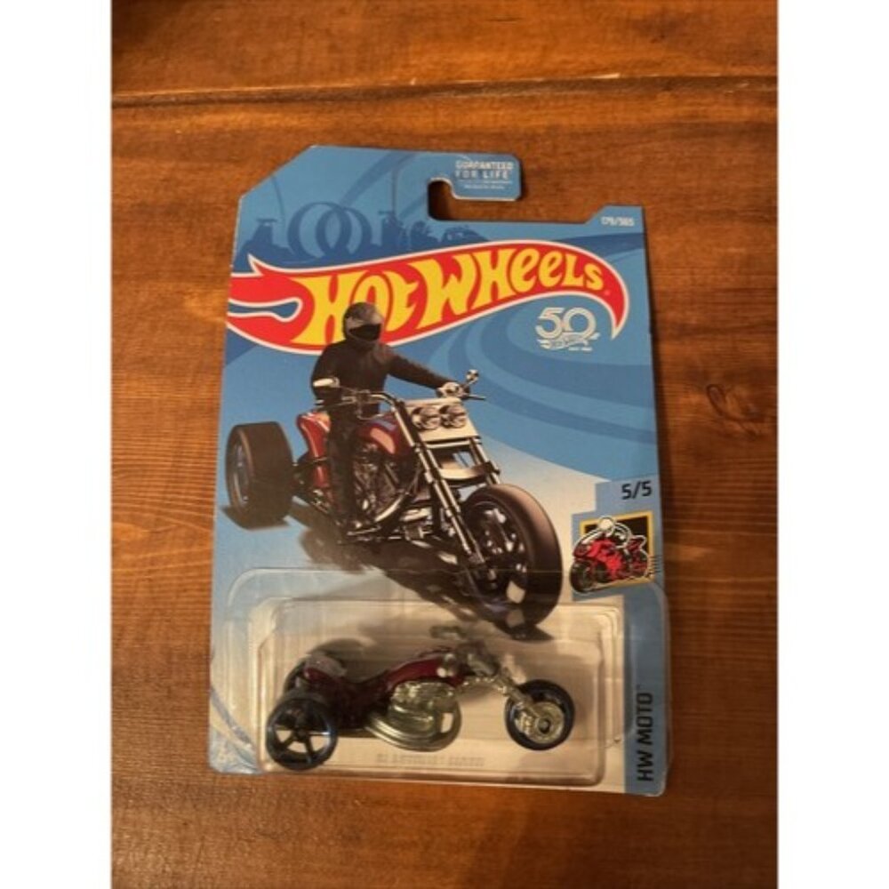 2018 Hot Wheels #179/365 HW Moto 5/5 BLASTOUS MOTO Maroon w/Black OH5 Spoke Whls